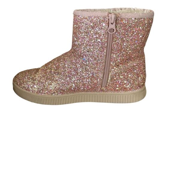 Cat & Jack Boots Girls Size 4 Ankle Gold Glitter - Picture 13 of 16